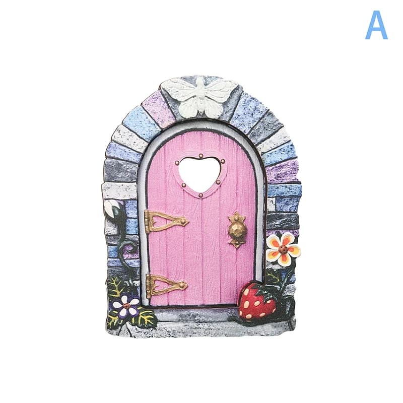 Porte féerique en bois, Mini porte féerique elfe, portes d'art de jardin féerique, ornements miniatu
