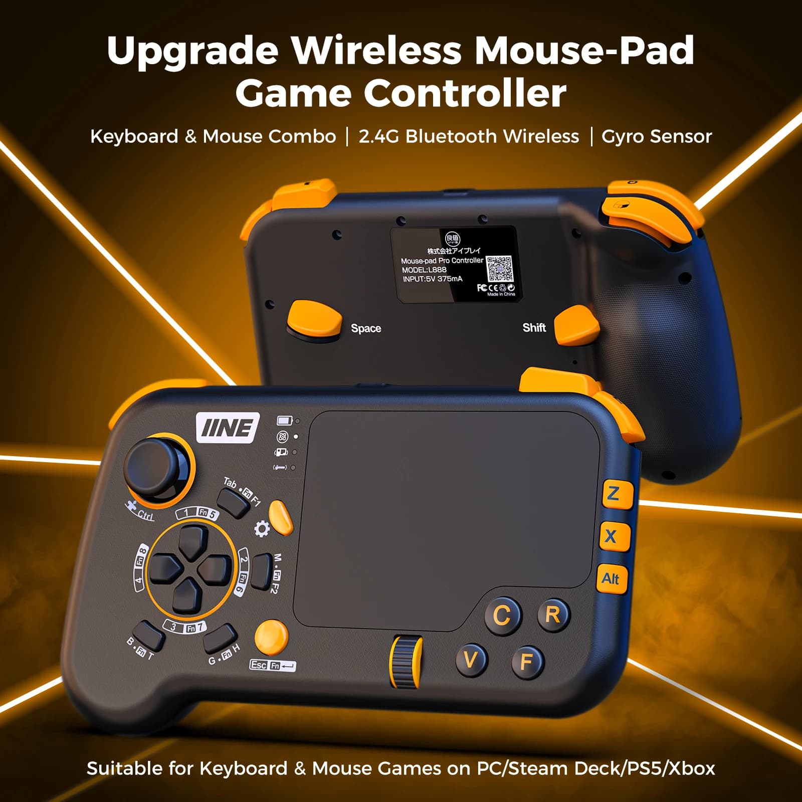 IINE-Contrôleur de tapis de souris sans fil Ungrade, clavier et souris ChlorSet avec TouchSub