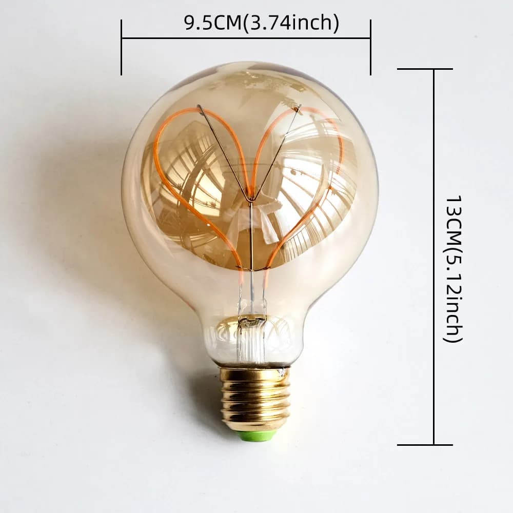 TIANFAN Vintage ampoule Led G95/G30 Edison ampoule 4W Dimmable 220V 110V E26 E27 coeur Filament ampo