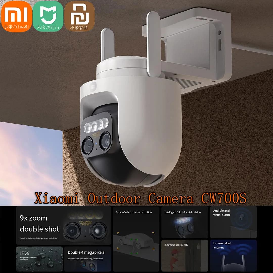Xiaomi-Caméra d'extérieur PTZ CW700S, 4 mégapFête els, n'aime 9x, vision nocturne complète, son et l