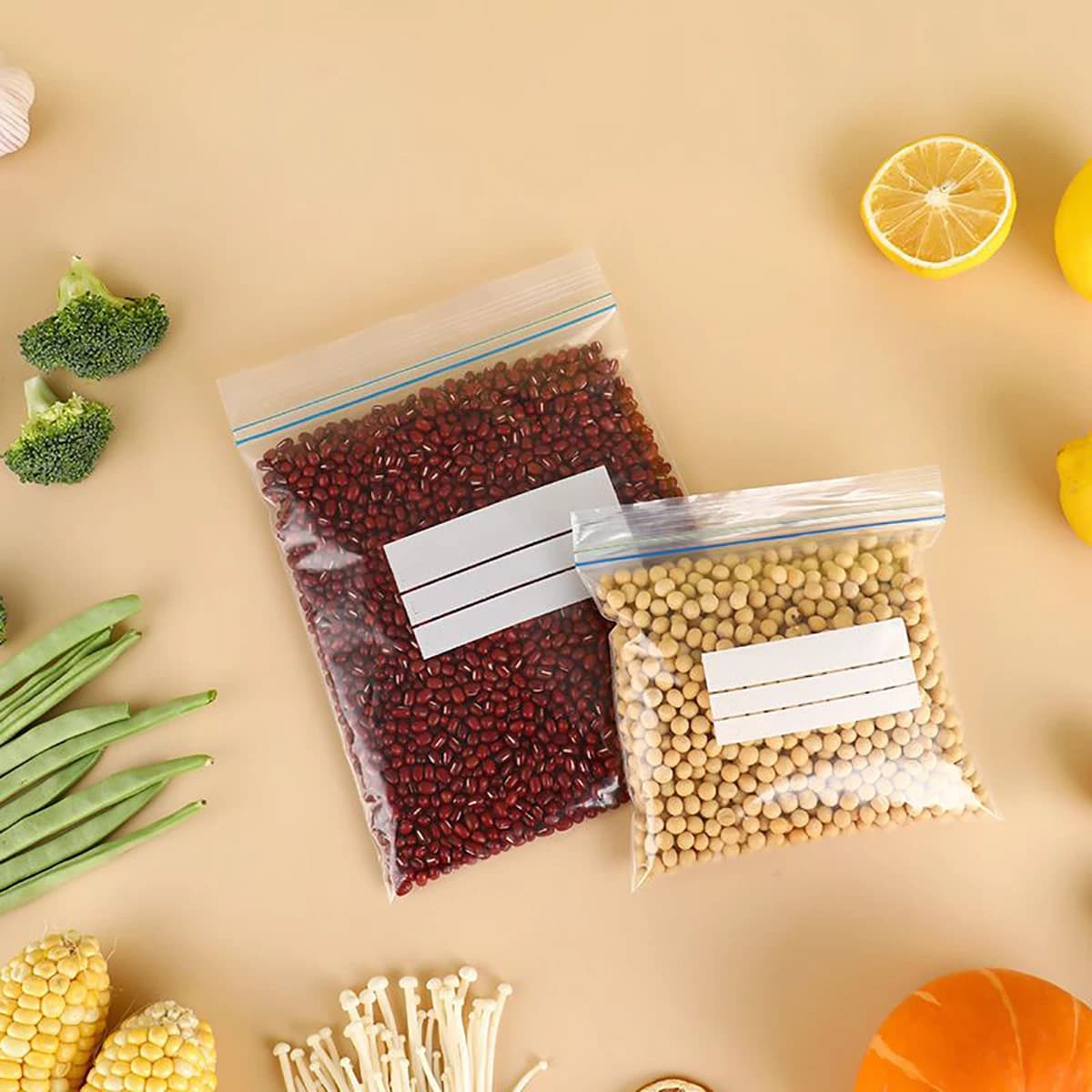 Sac scellé de conservation à Double tendon, réfrigérateur de qualité alimentaire, emballage glacé, s
