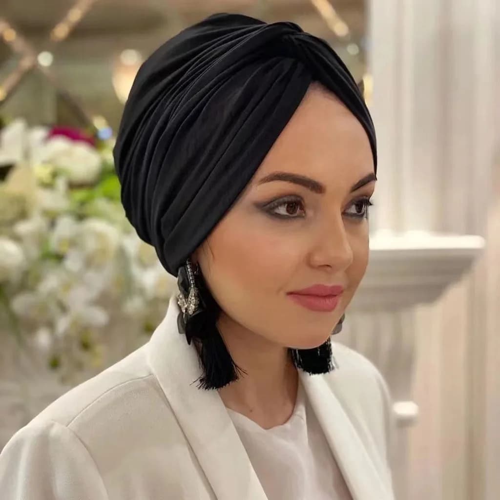Abaya-Hijab blanc musulman pour femmes, sous-casquette, maillot islamique, instantané, rond, froissé