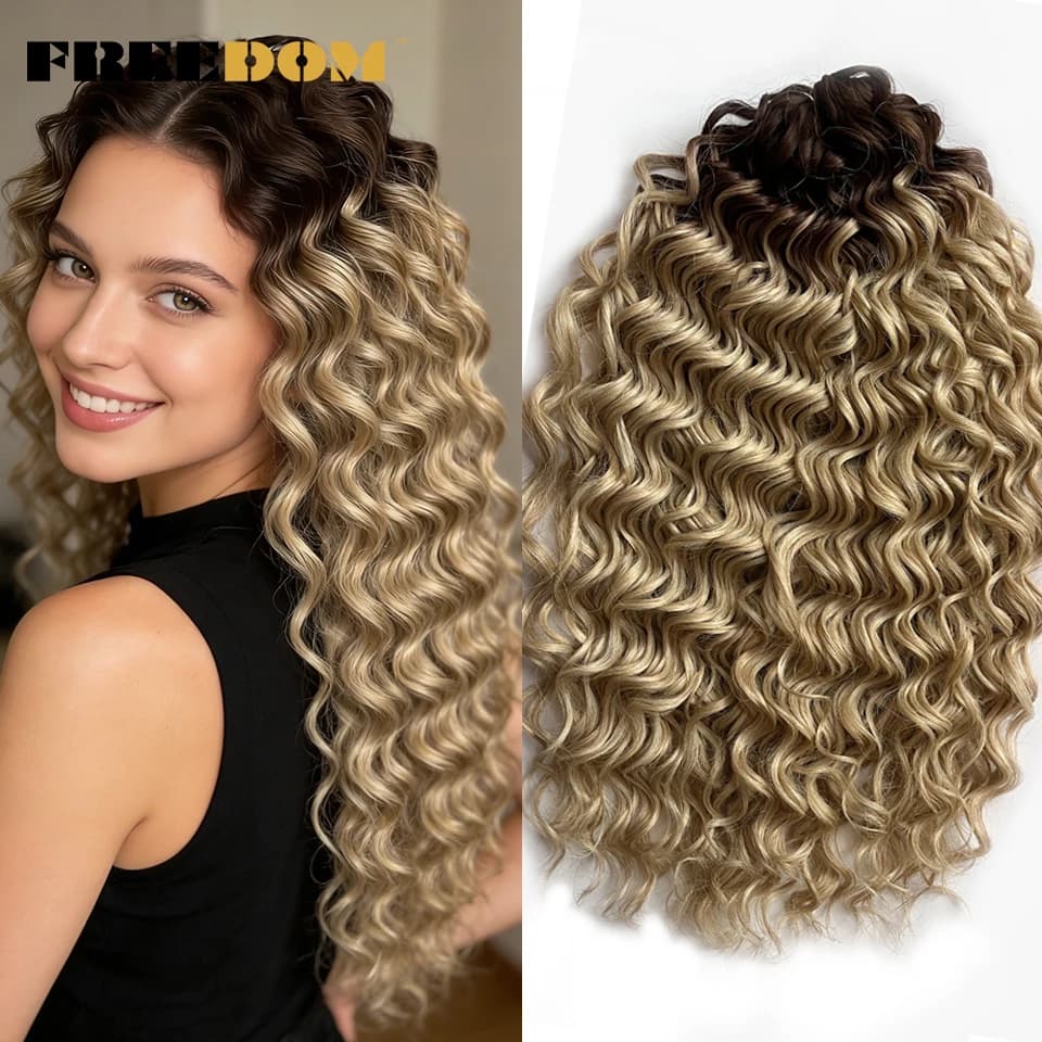 Extensions de cheveux synthétiques tressées Deep Wave Jessica Hair, 20 pouces, 300g, couleur ombrée 