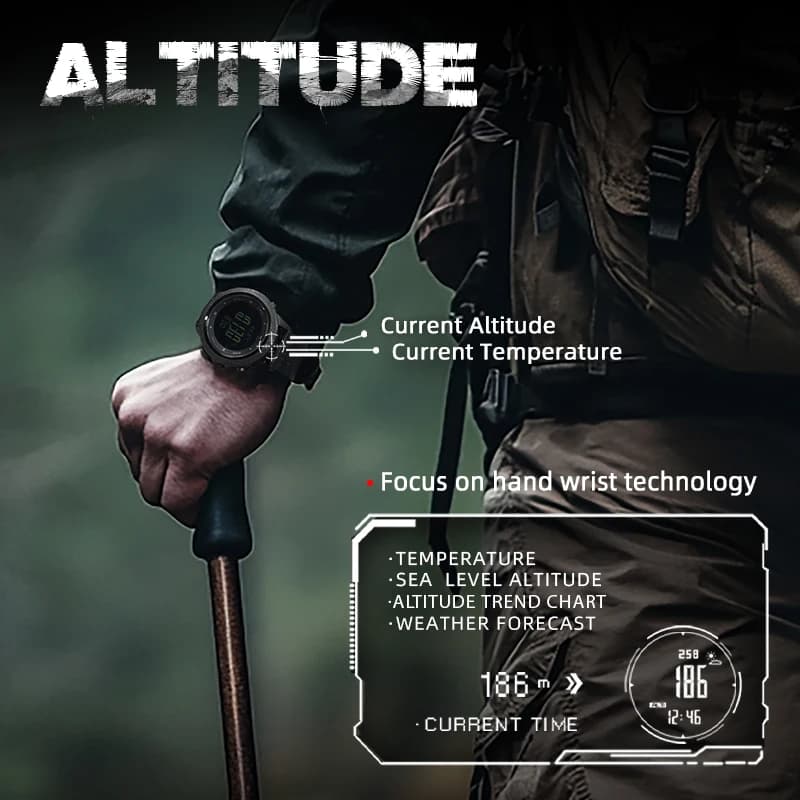 Km TH EDGE-Montre intelligente militaire étanche pour homme, altimètre, baromètre, therye.com, bouss