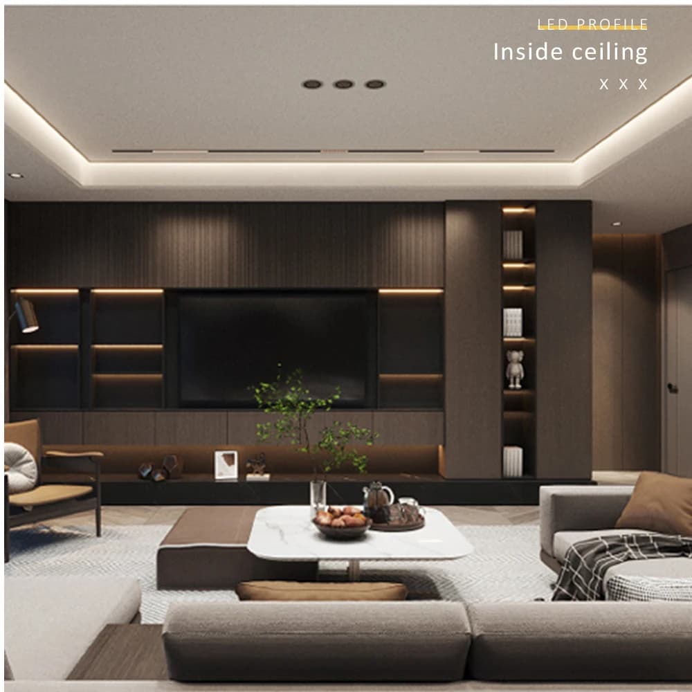 Profilé aluminium pour éclairage LED, 50CM, 8mm, 10mm, forme en V, boîtier noir et argent, décor de 