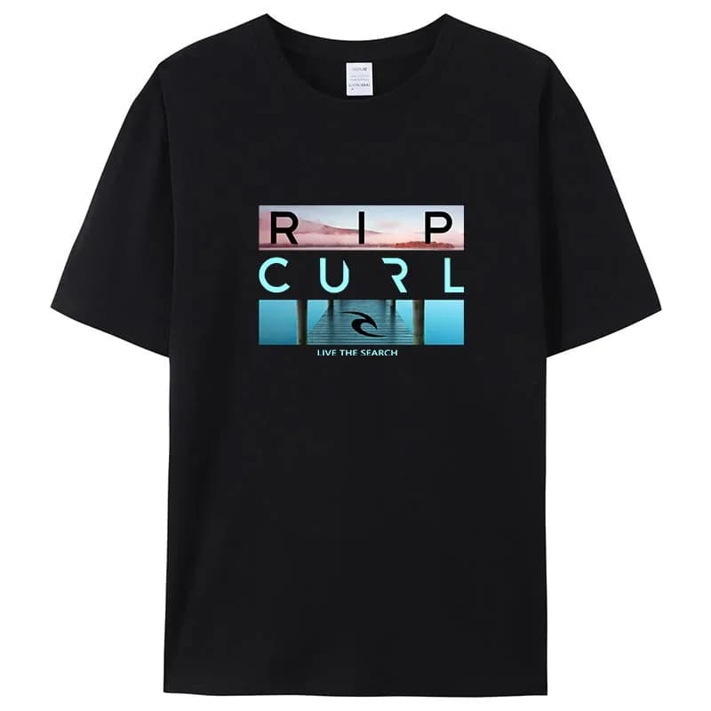 Vente Rip Livethe recherche beauté Curl Logot-chemise pour hommes été incroyable qualité 100% coton 