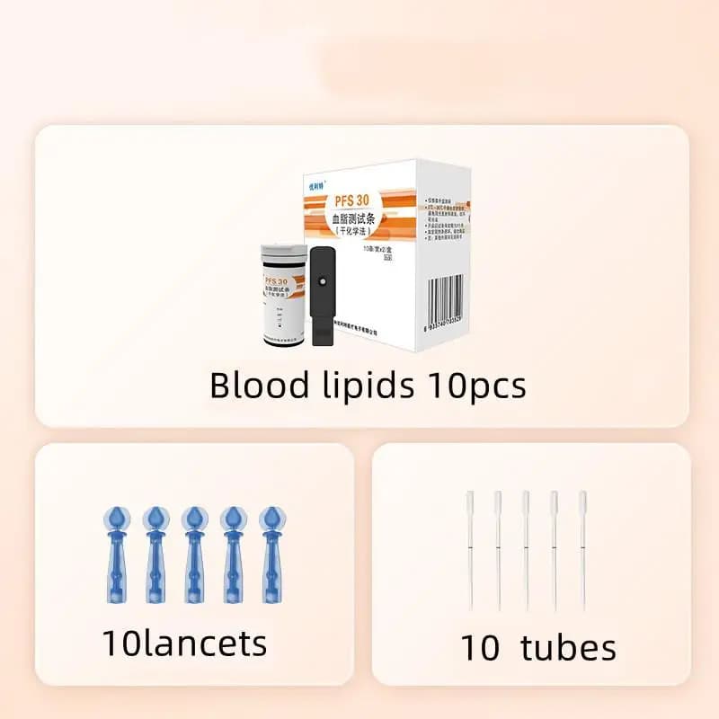 Bandelettes de test pour analyseur de lipides 5-en-1 URIT PFS-30A, paquets de 10/20/40, instrument d