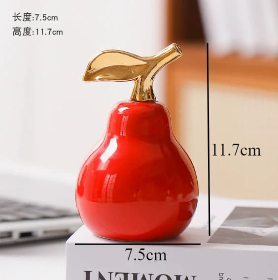 Statue de fruit de simulation en céramique, ornement de formage de pomme, sculpture d'illustration, 