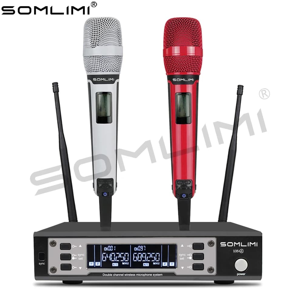 SOMLIMI EW135G4 UHF double canaux système de Microphone sans fil professionnel Performance sur scène