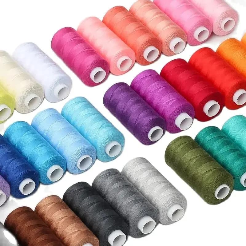 Fil à Coudre en Polyester de Couleurs Assorties, pour Couture et Broderie Intermédiaire, 6 Pièces/Pa