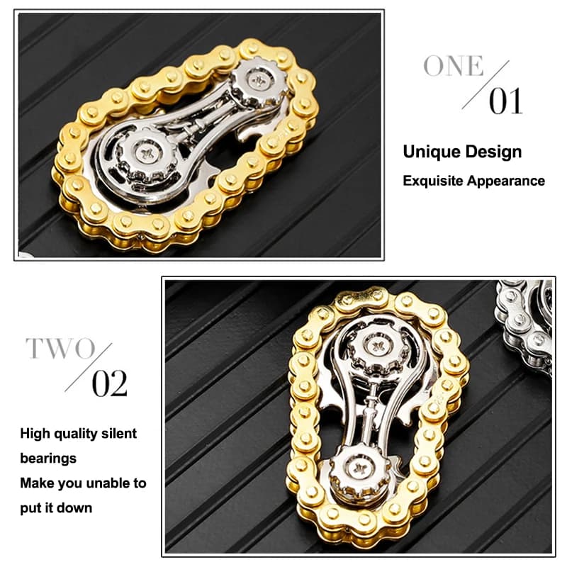 Pignons volant d'inertie gyroscope Fidget Spinner anti-stress anxiété chaînes de vélo en métal EDC S