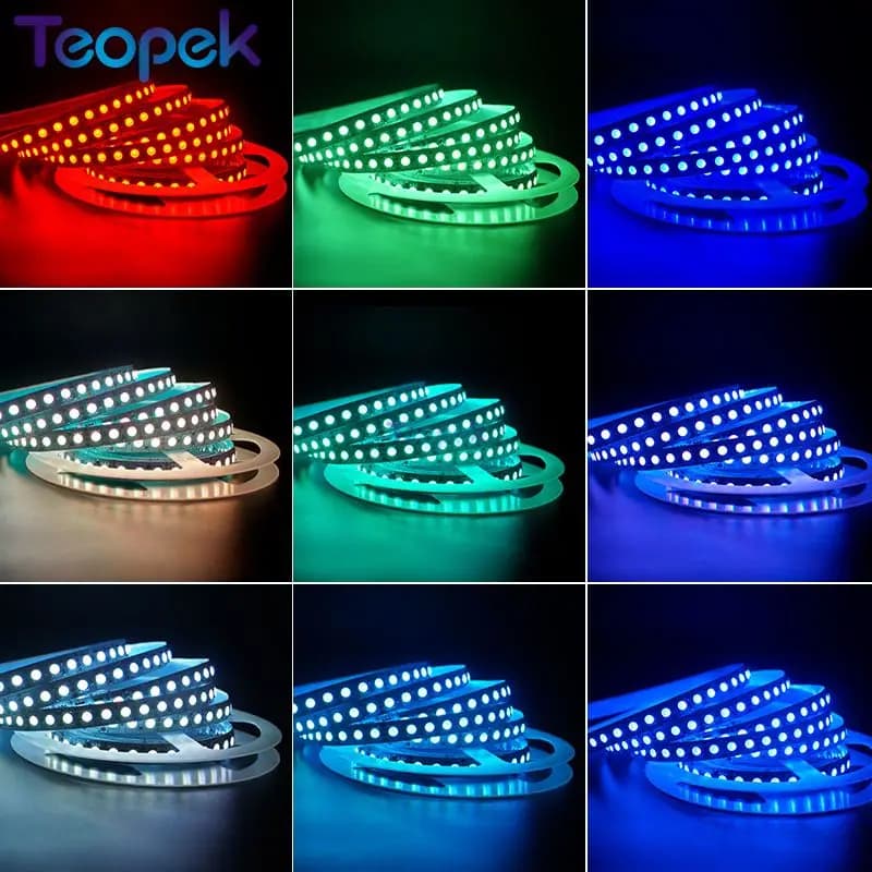 Bande lumineuse LED RGB 5050 SMD de haute qualité, 30/60/96/120 LED/m, DC12V/24V, Flexible, pour déc