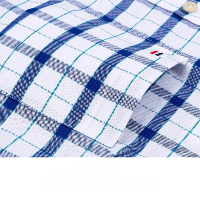 Chemise classique à manches courtes pour hommes, 7XL, 100% coton Oxford, chemise décontractée à rayu