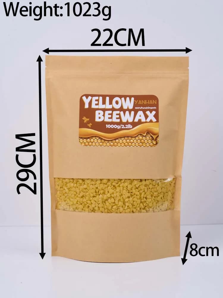 Cire d'abeille granulaire naturelle Pure, 1000g, blanc, jaune, cadeau fait à la main, bougie en cire