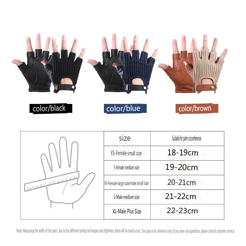 Gants de moto rétro en cuir sans doigts pour hommes, pour la conduite et l'équitation, tricotés et r