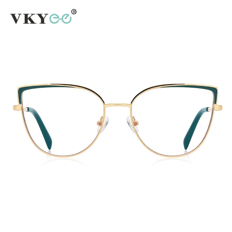 VICKY Vintage métal grand cadre Design classique lunettes pour femmes Anti-lumière bleue lunettes de