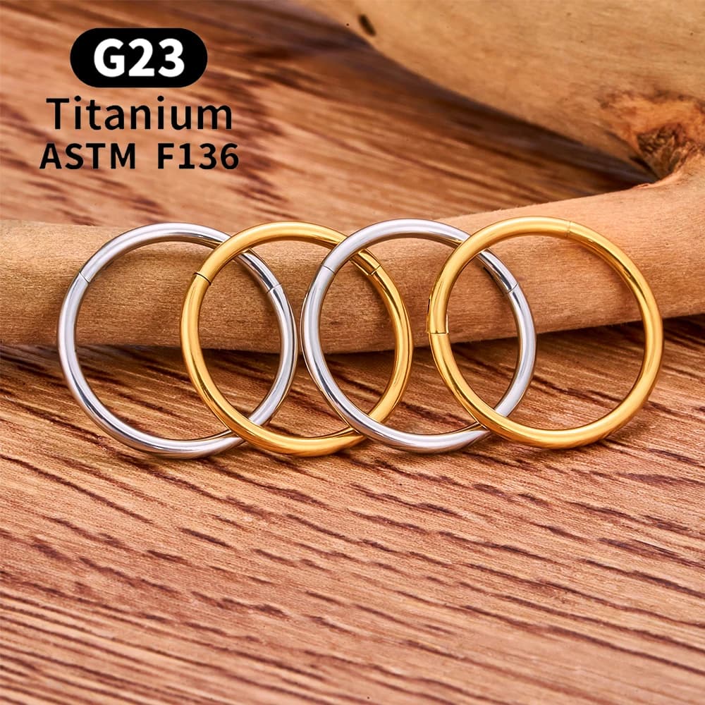 10/50 pièces ASTM F136 titane nez anneau articulé Clicker Segment Septum cerceau femmes hommes oreil