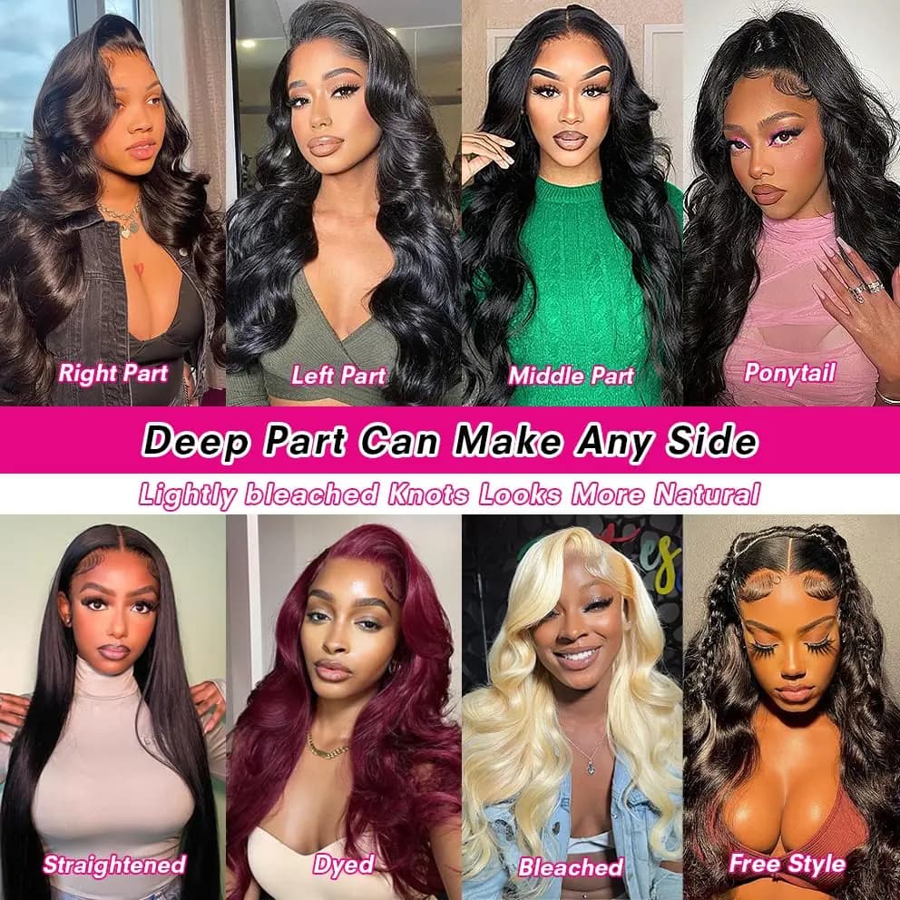 Perruques Lace Front Body Wave 13x4 13x6 40 pouces, densité 200, en cheveux humains, pour femmes