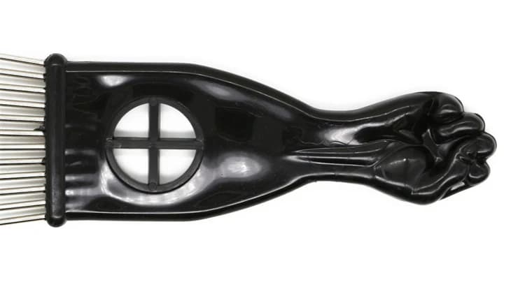 Ensemble de 2 pièces de longues broches en acier inoxydable, peigne à cheveux Afro, éponge à friser,