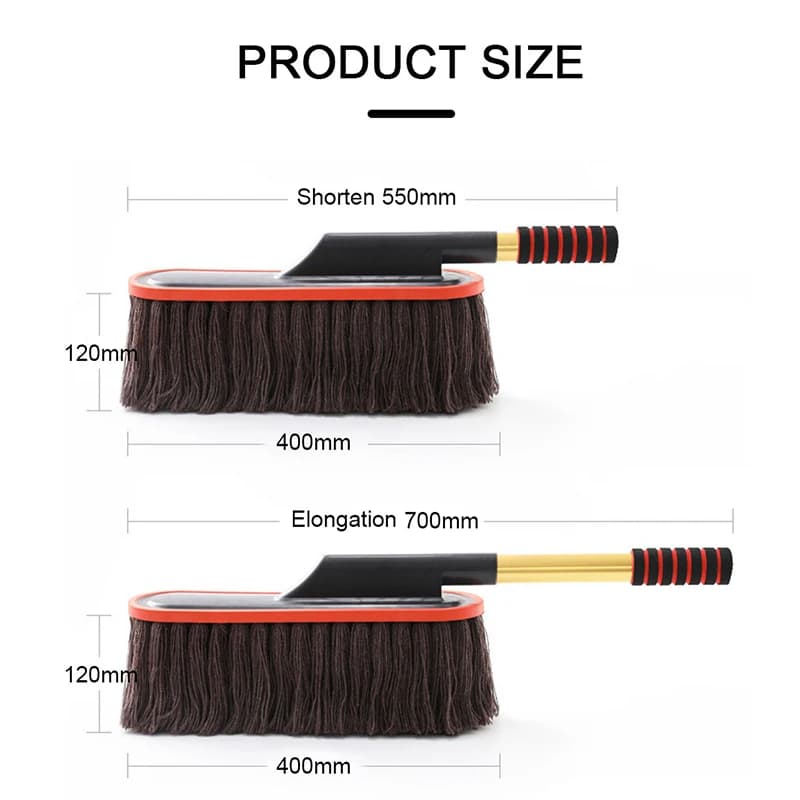 SEAMETAL – combinaison de plumeau de voiture en microfibre, télescopique réglable, nettoyage de la v