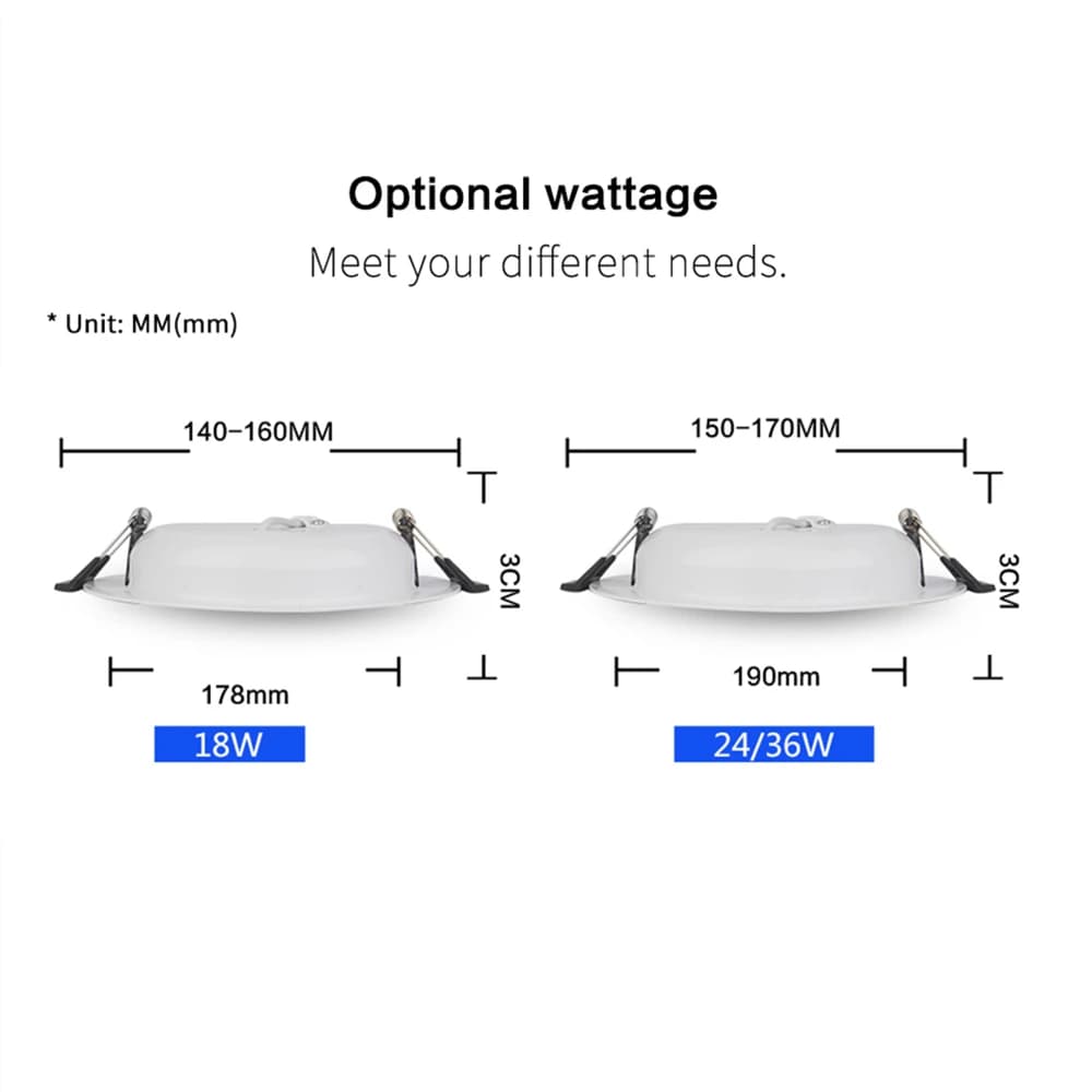 LED Downlight AC DC 12V 24V 36V encastré rond LED plafonnier 3W 6W 9W 12W 15W 18W 36W Spot éclairage