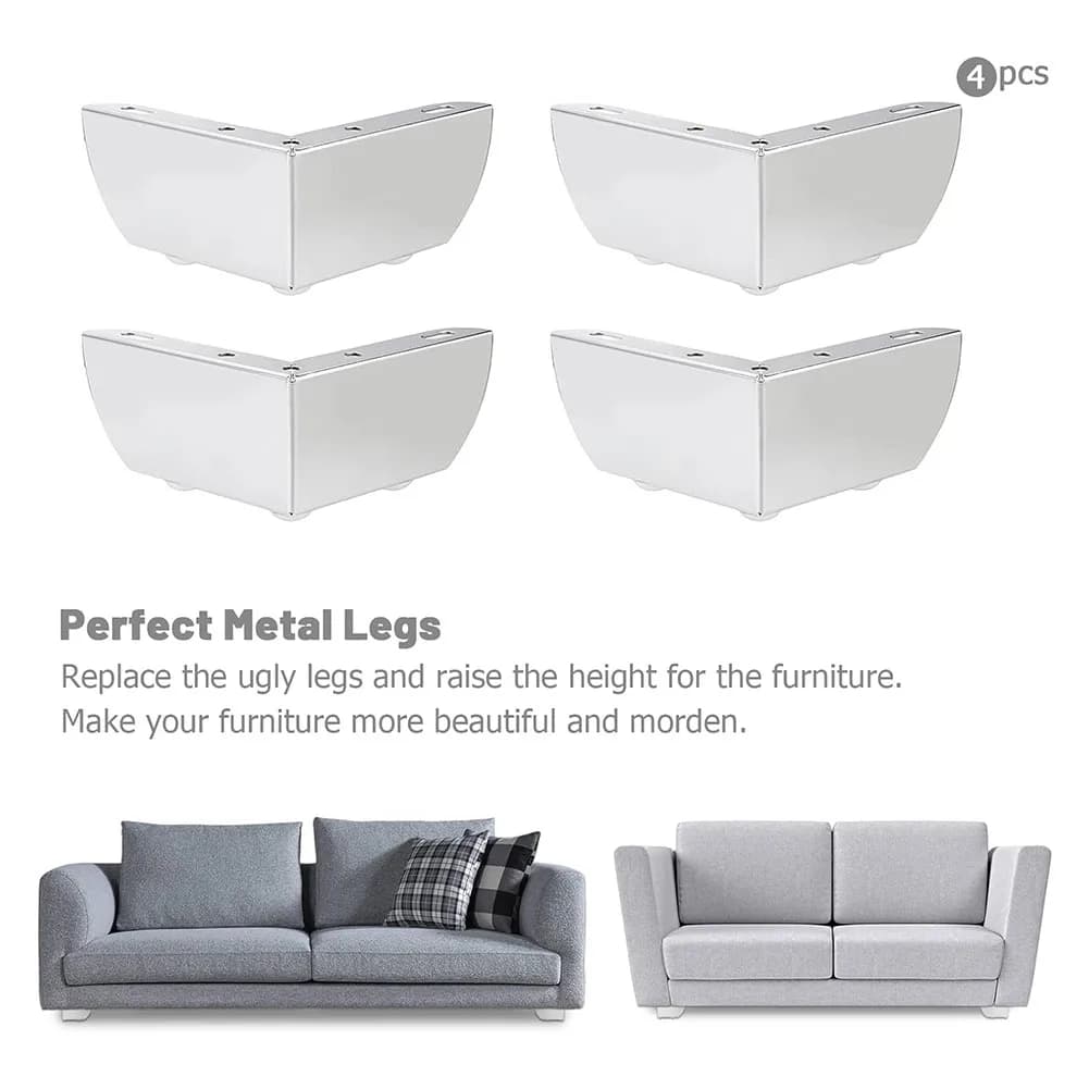 Mettez à jour votre canapé avec 4 pieds de canapé en métal de 5 5 cm, installation facile, élégant e