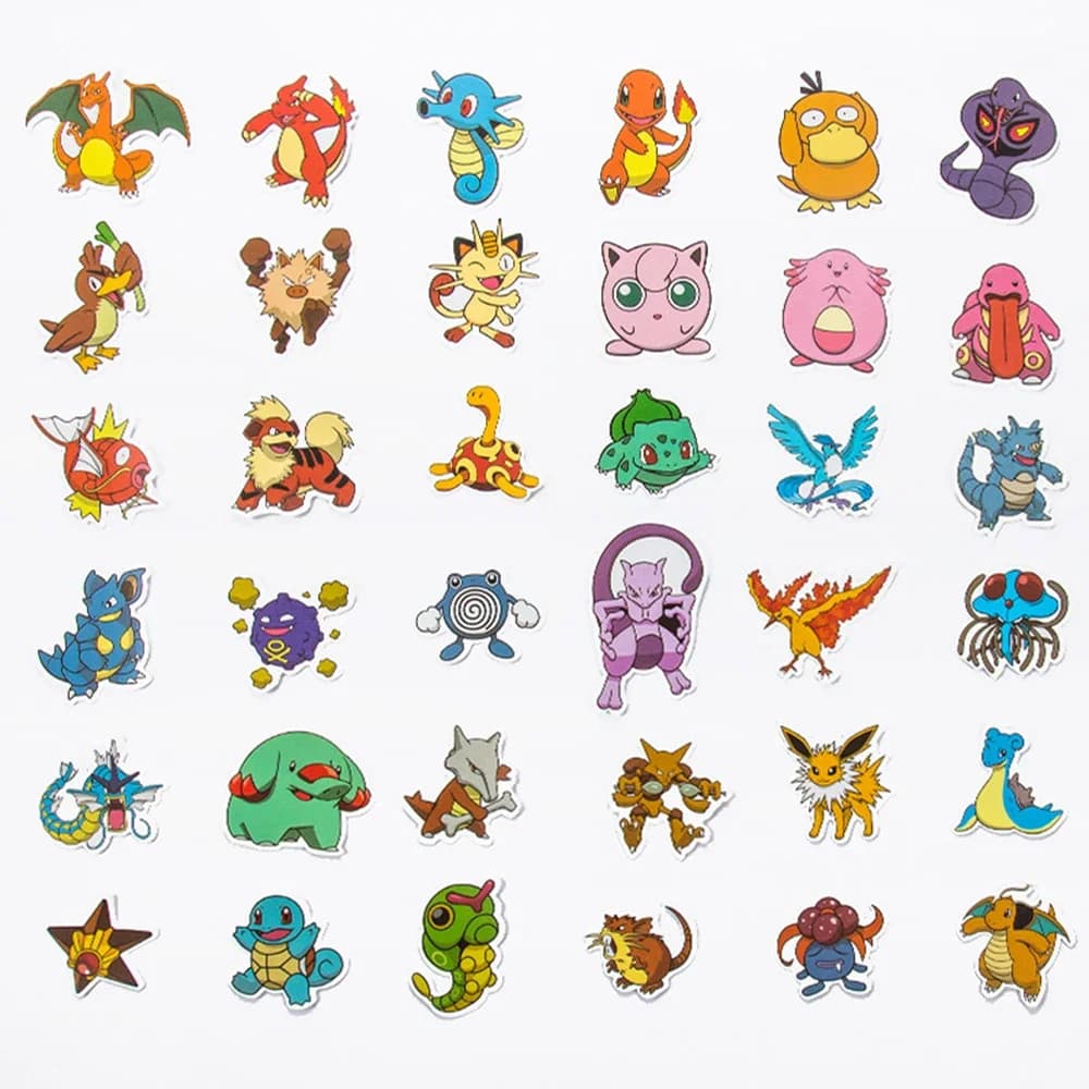 50 pièces Anime Pokemon mignon autocollants Graffiti décoration bricolage planche à roulettes téléph