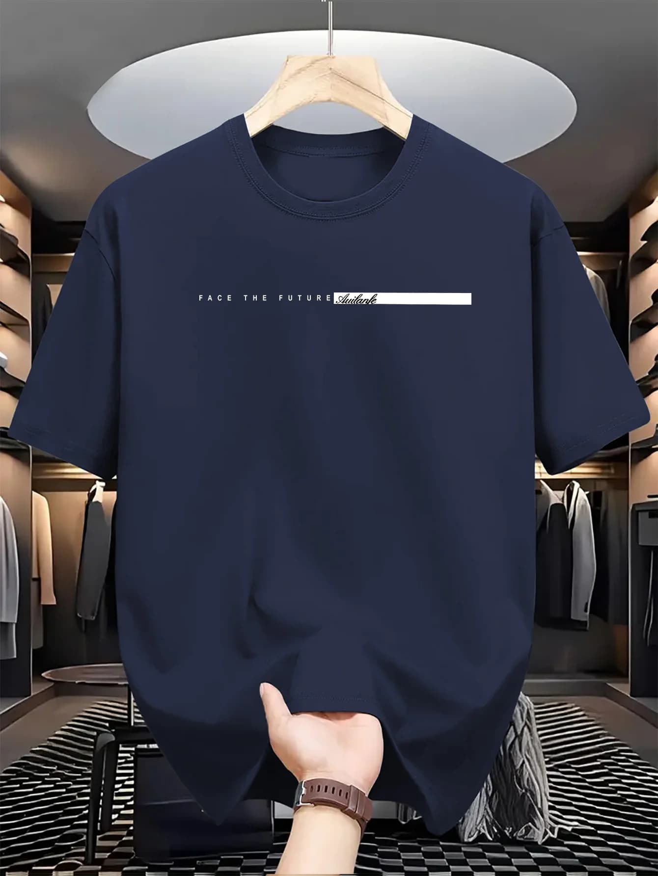T-shirt à Manches Courtes et Col Rond pour Homme, Haut Décontracté, Coupe Ample, Grande Lettre Impri