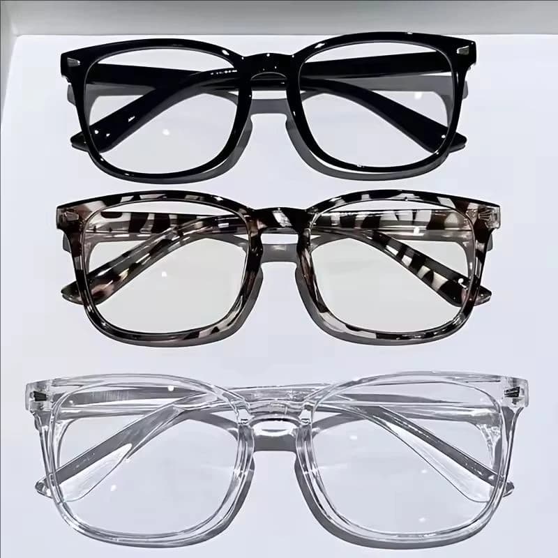 Lunettes à lentilles transparentes carrées minimalistes, barrière de lumière bleue, adaptées à un us