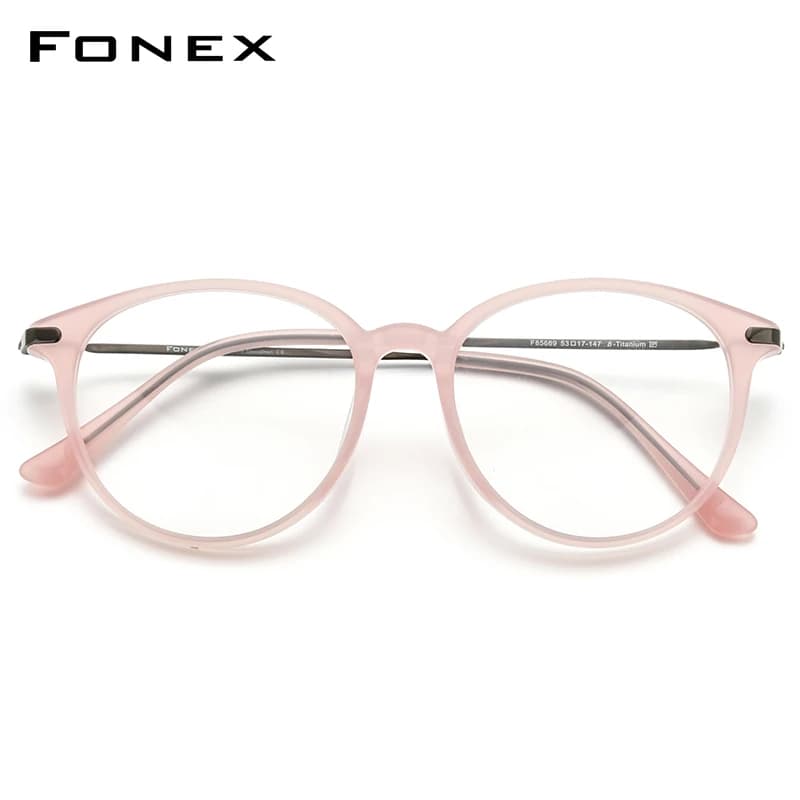 FONEX acétate titane lunettes cadre femmes marque Design Vintage rétro rond lunettes hommes lunettes
