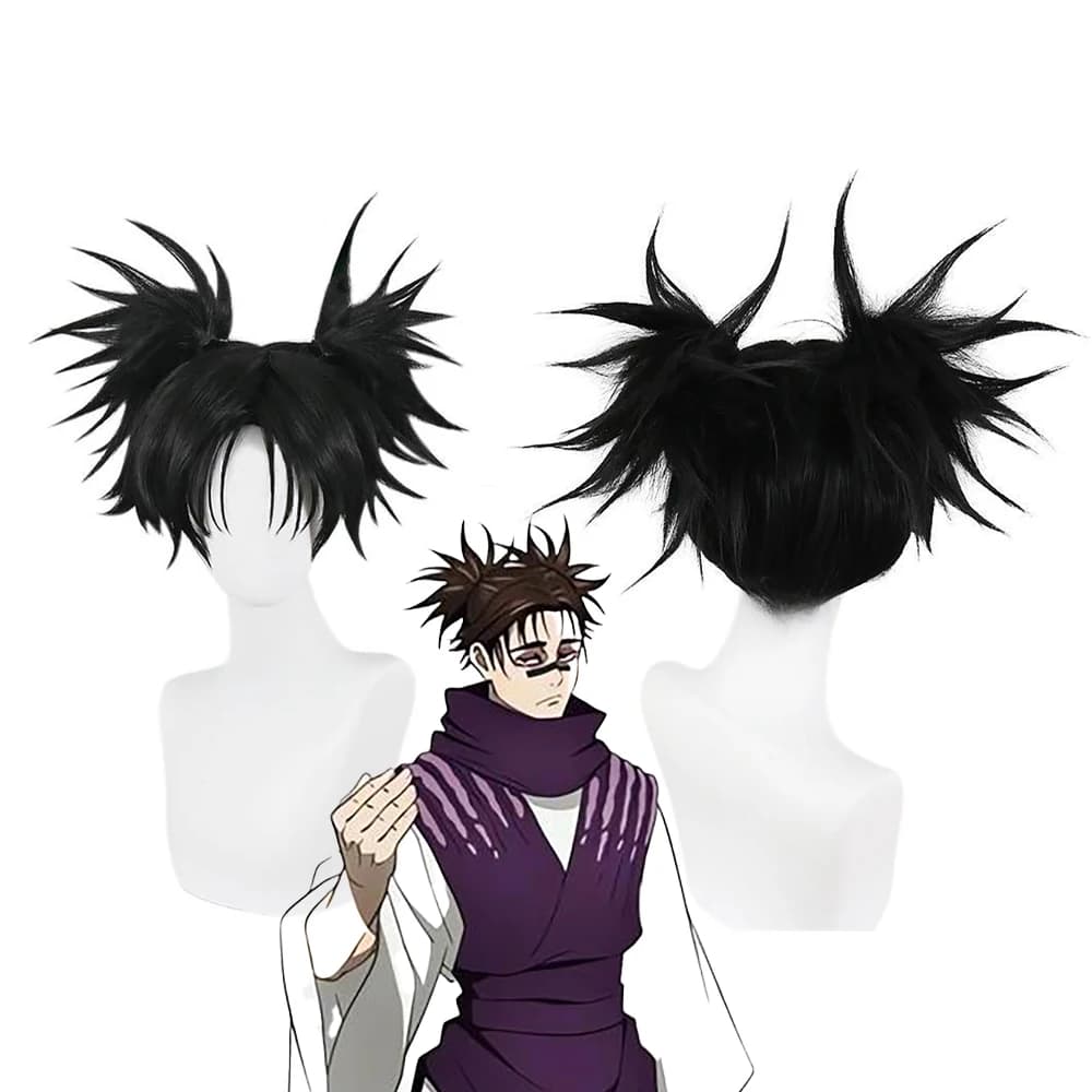Haute qualité ‌ Perruque synthétique de Cosplay Anime Jujutsu Kaisen Choso, Double queue de cheval d