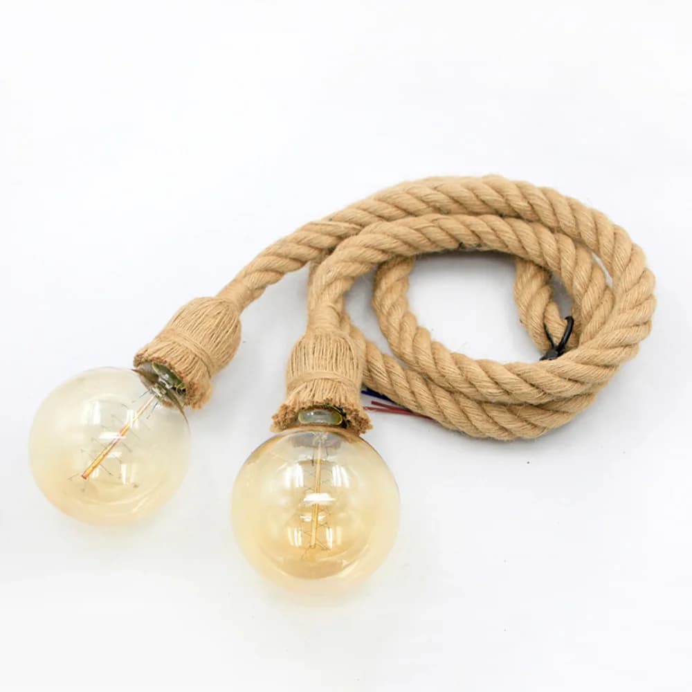 Lampe Suspendue Edison Vintage avec Corde de Chanvre de 1/2/3/4m de Long, Rétro, Loft, Tête Unique, 