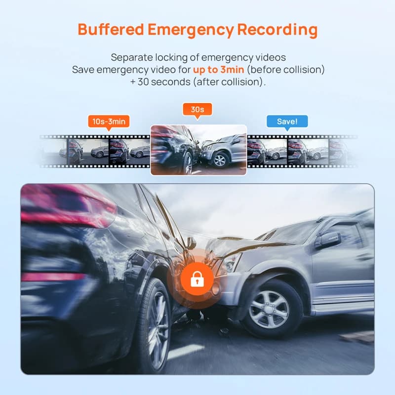 70mai Dash Cam A410 2.5K + 1080P enregistrement double canal GPS intégré 24H Surveillance de station
