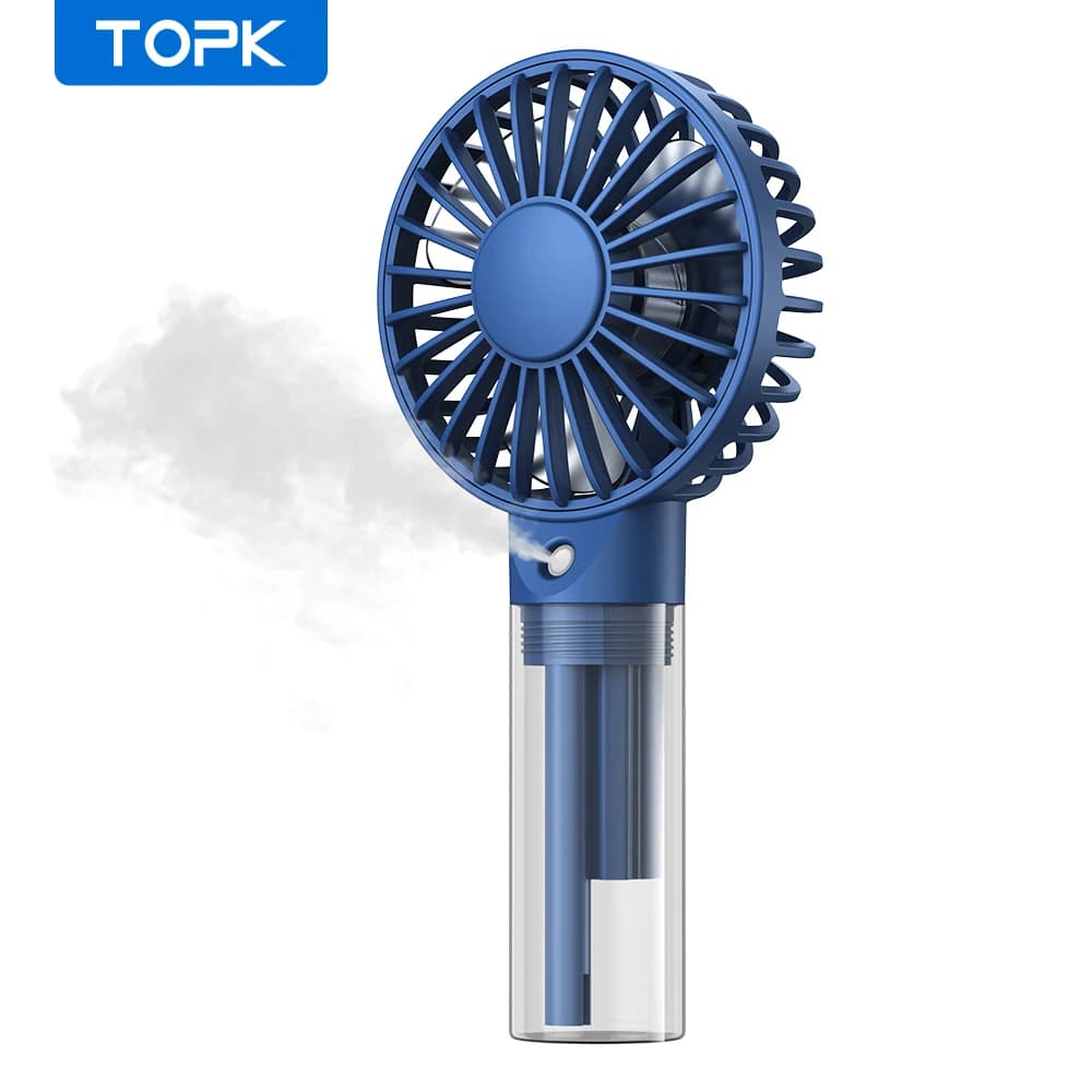 TOPK Mini ventilateur portable avec brume d'eau, capacité 2000 mAh et fonction d'humidification pour