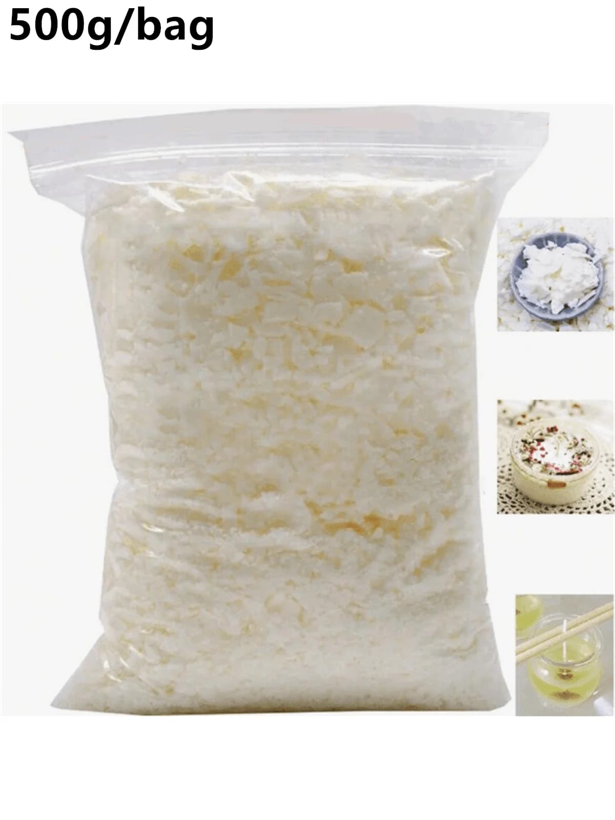 500g/1kg cire de soja Pure paraffine matériel pré-soy cire-noyau Pigments aromathérapie cire de para