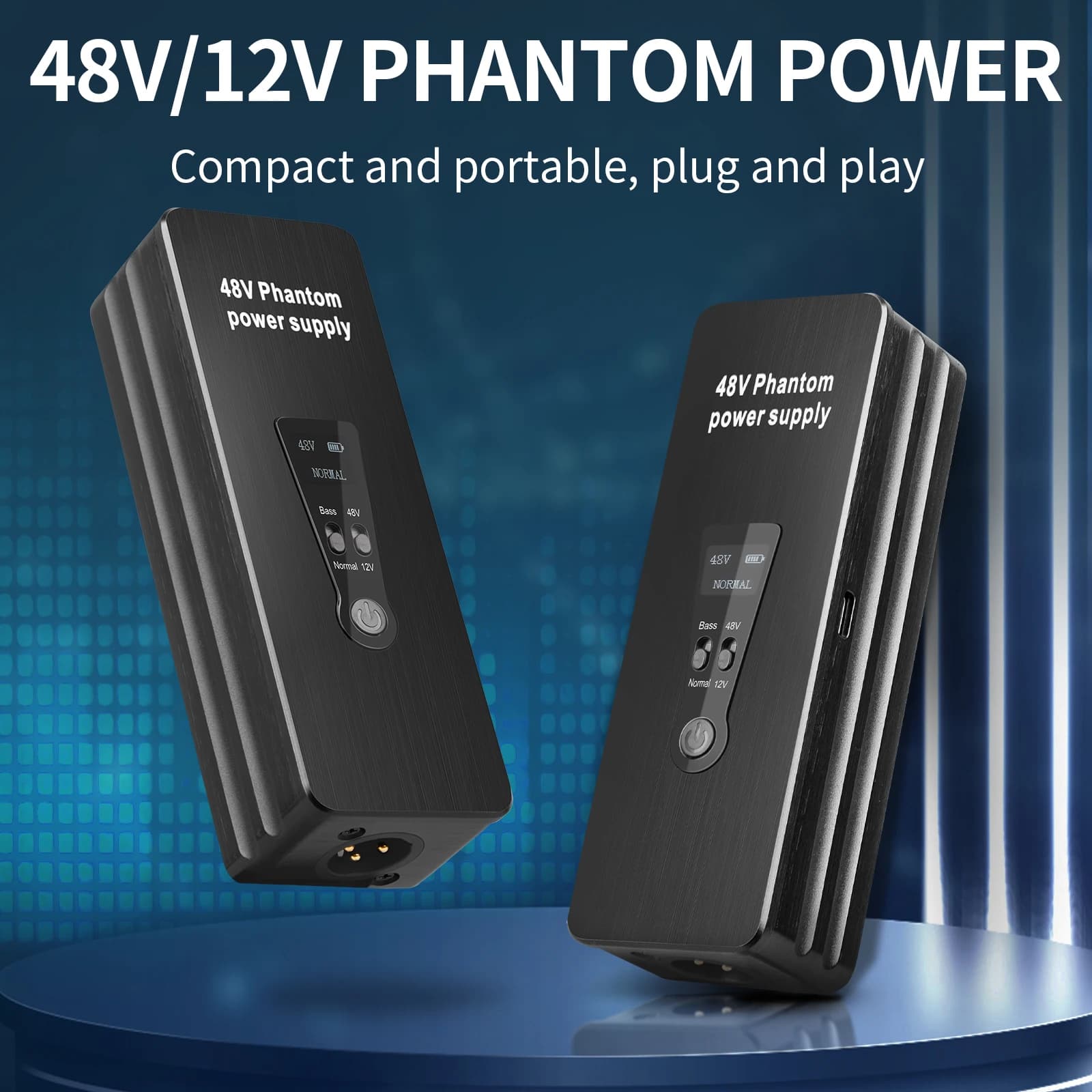 Alimentation fantôme 48V/12V, interrupteur Depusheng, Rechargeable, Portable pour microphones à cond