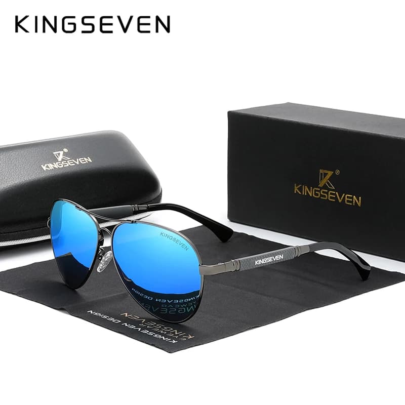 KINGSEVEN-Lunettes de soleil polarisées UV400 pour hommes et femmes, lunettes décontractées anti-ref