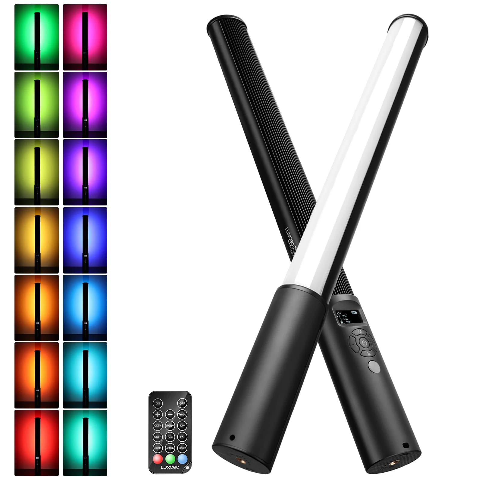 Baguette lumineuse RVB P400 avec batterie intégrée, tube LED, lampe de photographie, éclairage pour 