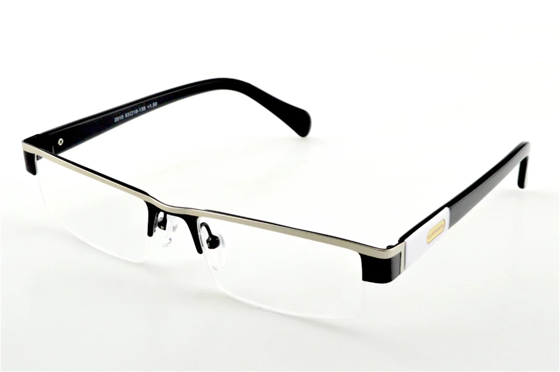 Lunettes de lecture à revêtement multicouche demi-jante en alliage de titane, style professionnel, 0