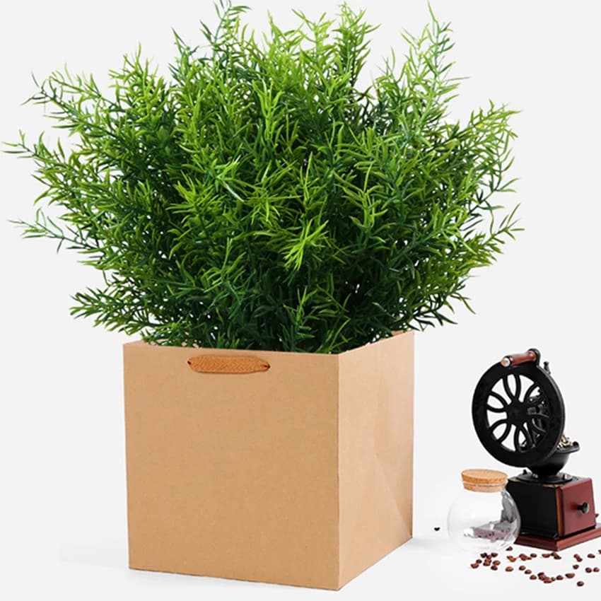 7 fourchettes fleurs artificielles en plastique herbe mariage maison jardin Vase pour décoration bri