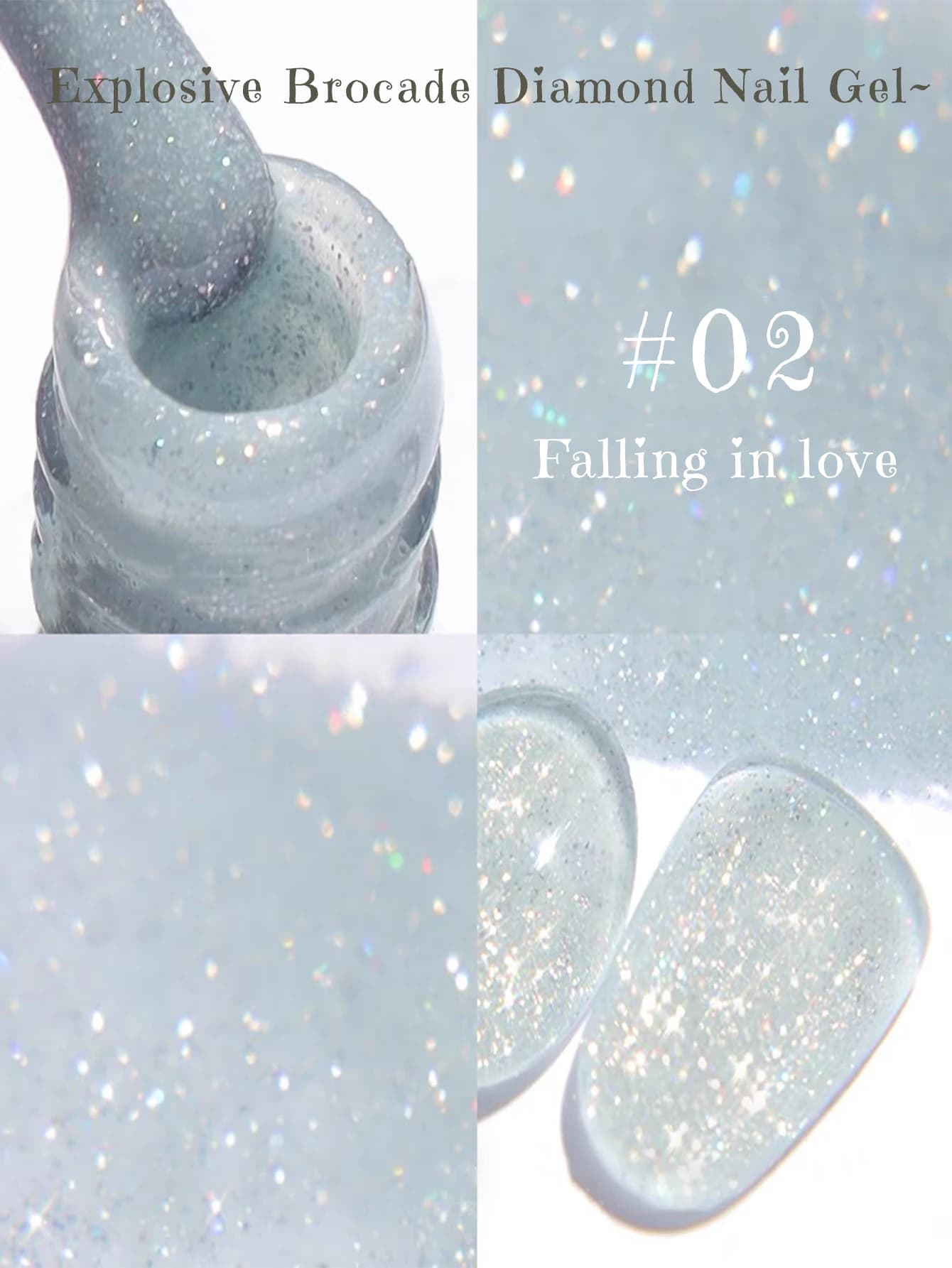 MIANEL 12ML Série Rose Bleu Blanc Vert avec Vernis à Ongles Gel Scintillant Explosif, Vernis Gel Dia