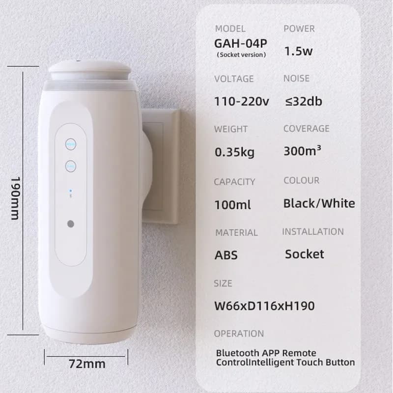 Diffuseur d'huile essentielle sans eau, prise murale, diffuseur d'huile aromatique, brume fraîche, M