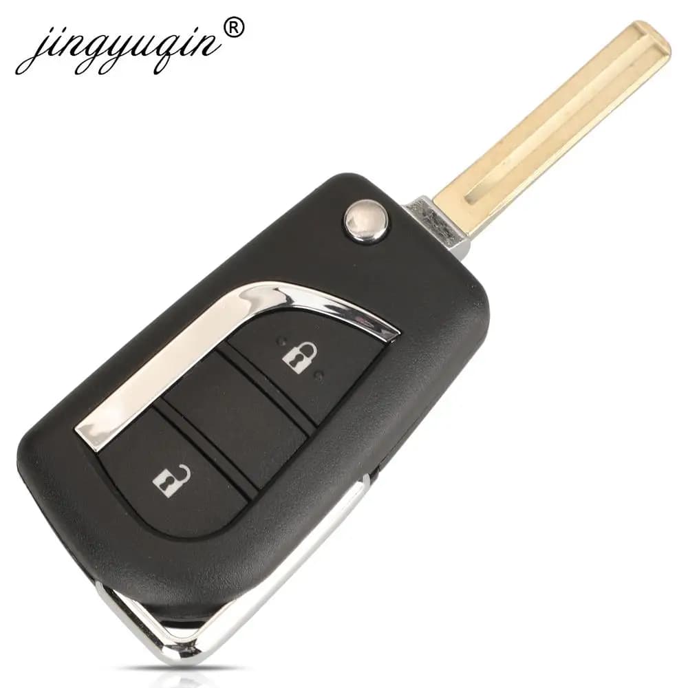 Clé à distance rabattable jingyuqin 89070-0KB40 BA2TA 2BTN 433MHz avec puce H-8A pour Toyota Hilux Y