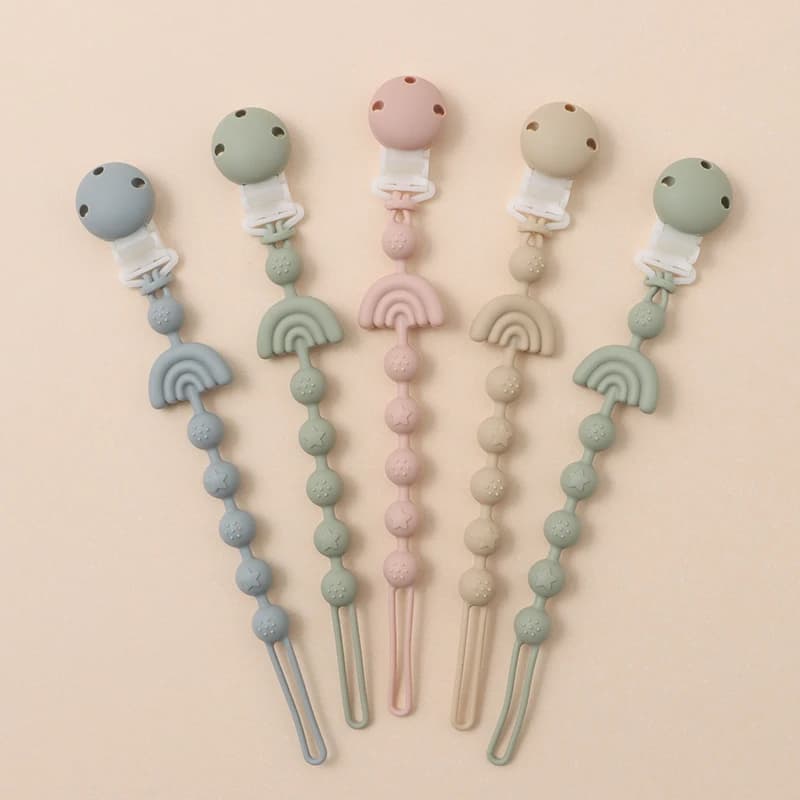Attache-sucette en Silicone pour bébé, Clip de chaîne, porte-tétine factice, sans BPA, chaîne de den