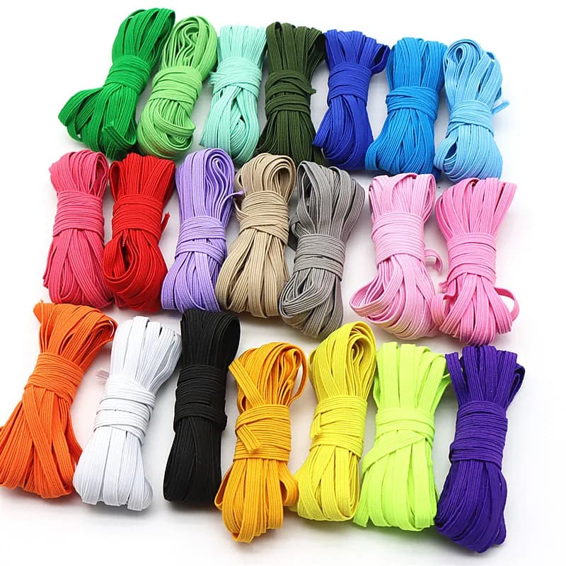 5m 10m 20m 40m 90m bande élastique 6mm couleur couture ménage élastique bande élastique vêtement acc