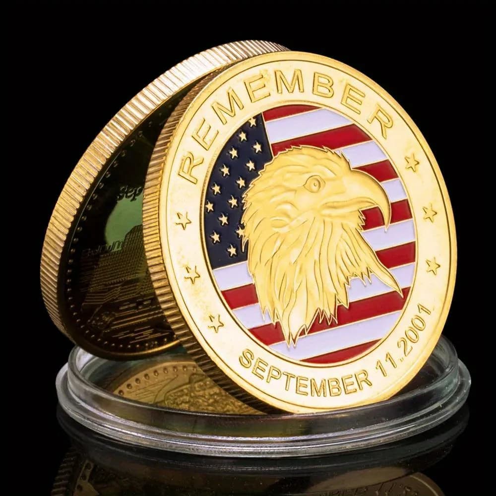Remember Sept.11 2001 pièce de souvenir pièce commémorative plaquée or motif d'aigle pièce de défi à