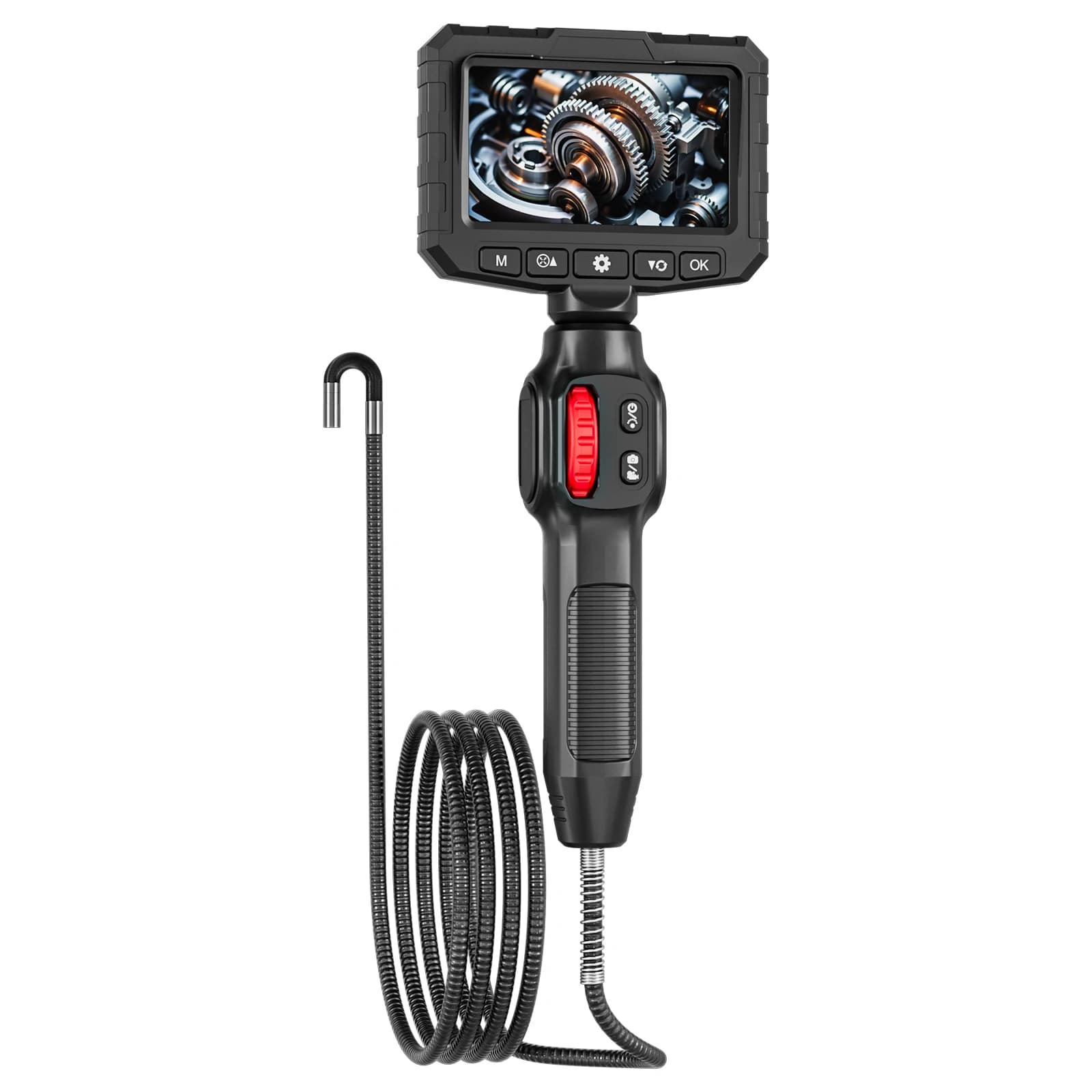 Caméra endoscopique avec lumière 3,9 mm 4,3 pouces avec 6 LED, câble semi-rigide étanche IP67 de 2 m