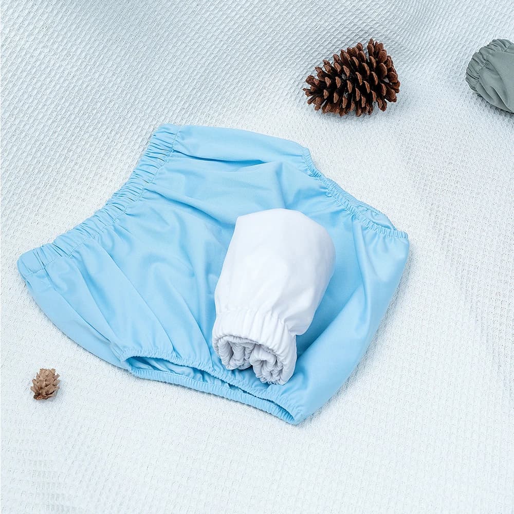 1pc couleur unie imperméable iaper pour adultes lavable réutilisable couche-culotte pantalon anti-fu