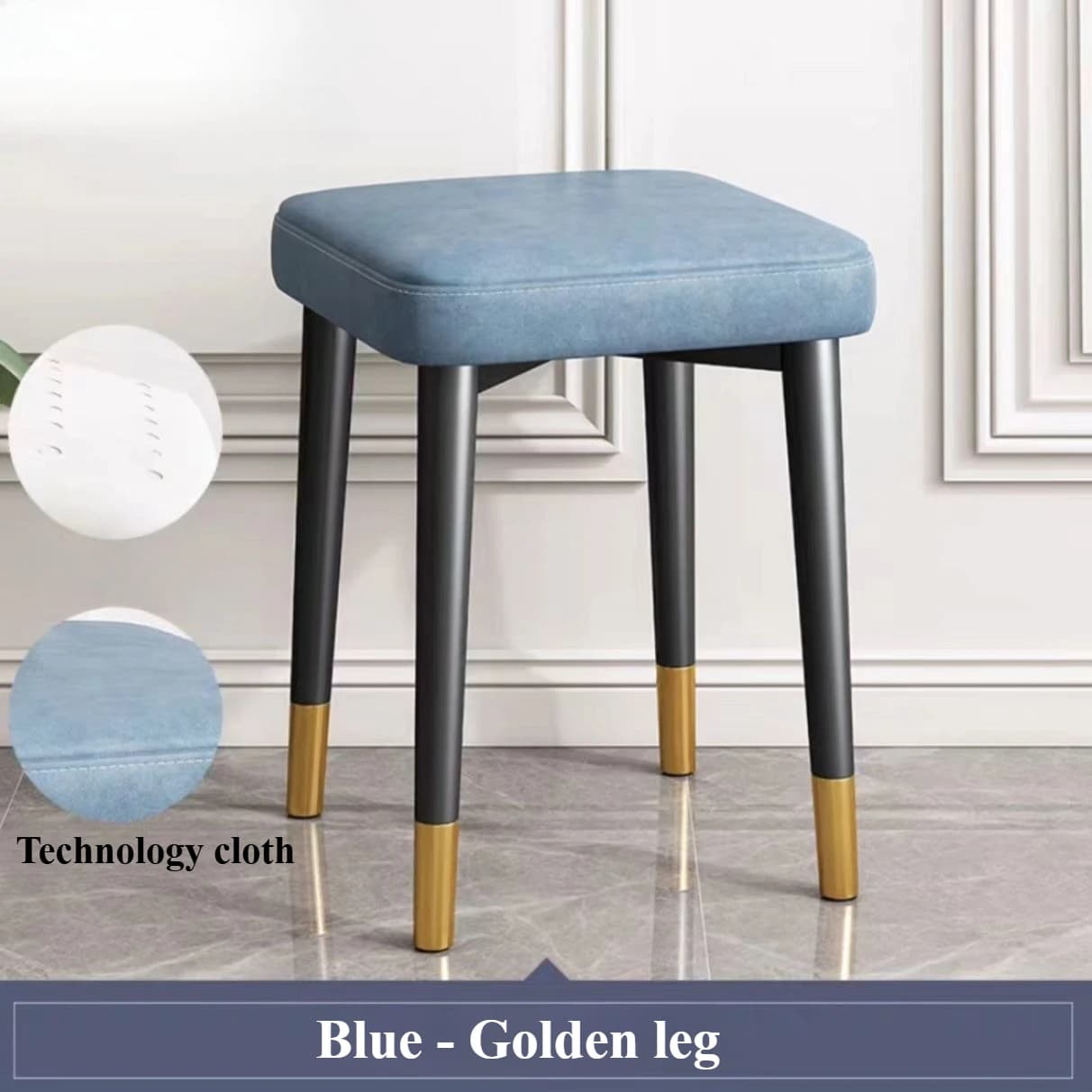 Tabouret rembourré moderne pour salle à manger, salon, chambre à coucher et bureau | avec couvre-p