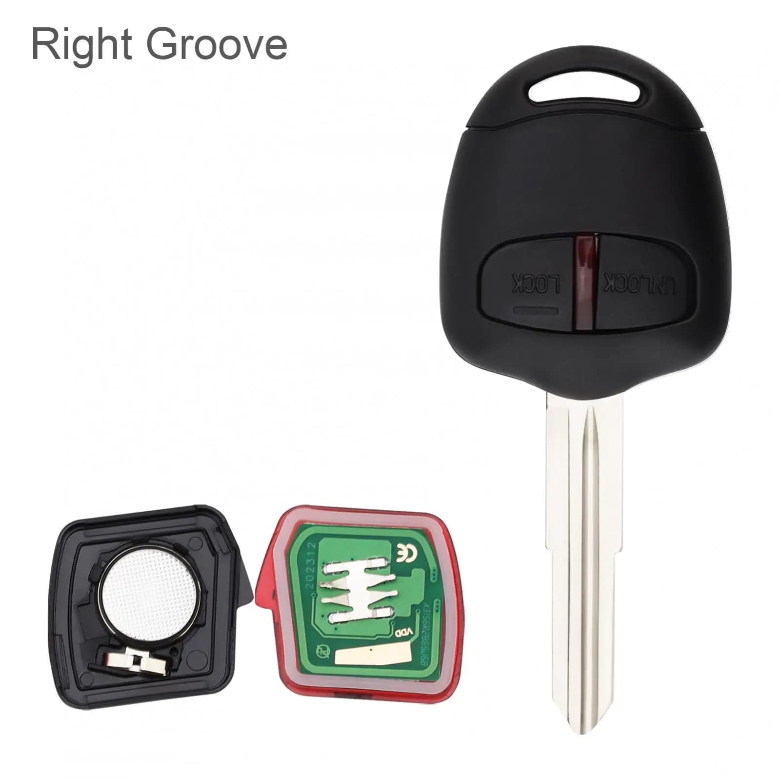 Clé télécommande à 2 boutons 433Mhz, avec puce ID46 et lame non coupée, pour MITSUBISHI Outlander/Pa